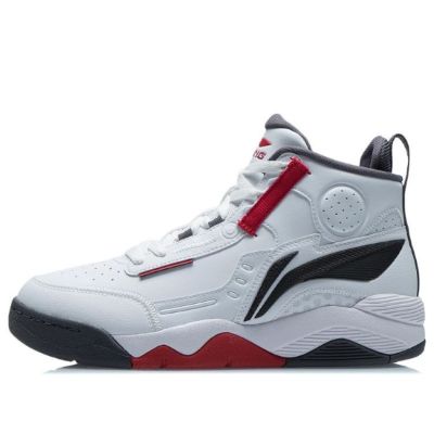Li-Ning Basketball Shoes 'White Black Red' AGBR081-1 sold by KicksCrew