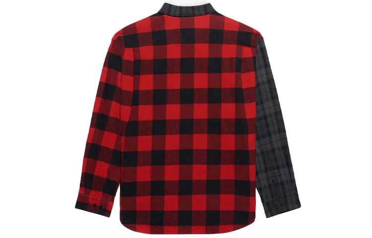 Balenciaga Patchwork Plaid Flannel Shirt 'Red Black' 647364TJM136167 sold by KicksCrew product image thumbnail 2