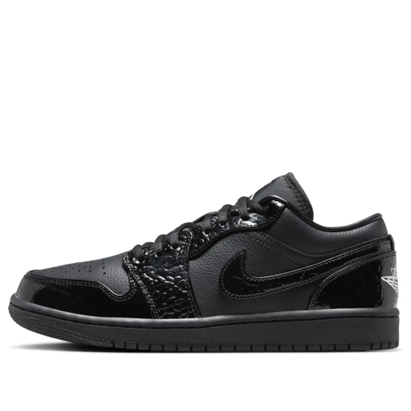 (WMNS) Air Jordan 1 Low SE 'Black Patent' HJ7743-010 sold by KicksCrew