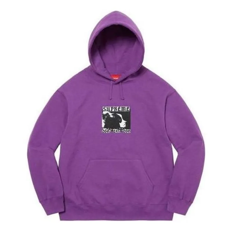 Supreme Dog Eat Dog Hooded Sweatshirt 'Purple Black White' SUP-SS22-186 sold by KicksCrew