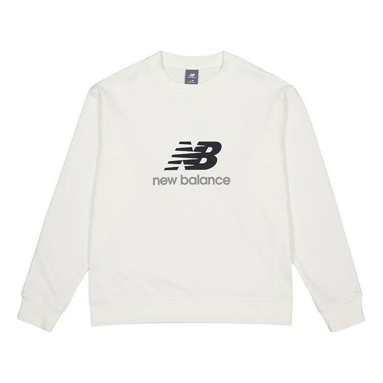 New Balance NB Essentials Stacked Logo Crewneck Sweatshirt 'White' AMT41356-SST sold by KicksCrew