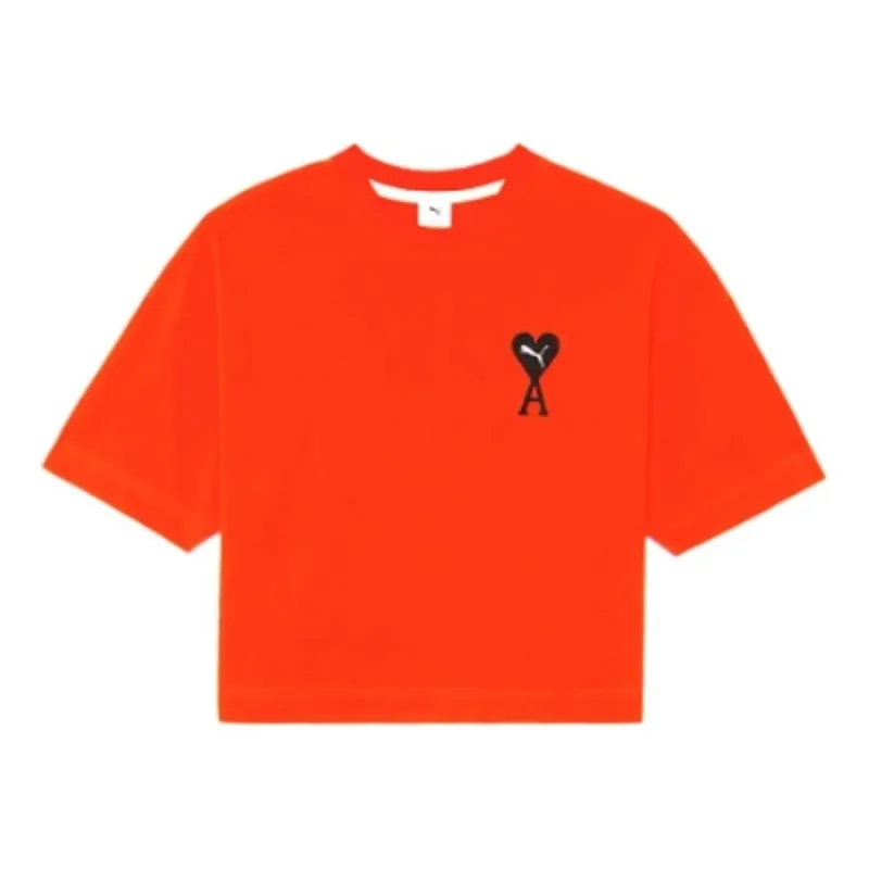 (WMNS) PUMA x Ami Paris Graphic T-Shirt 'Orange' 534073-95 sold by KicksCrew