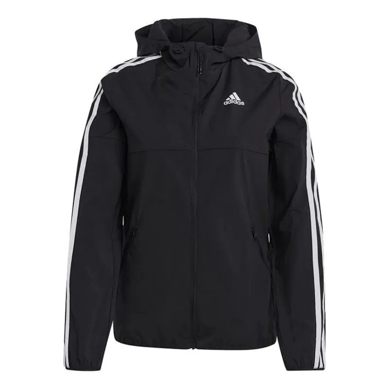 (WMNS) adidas Windbreaker Jacket 'Black White' GQ0565 sold by KicksCrew