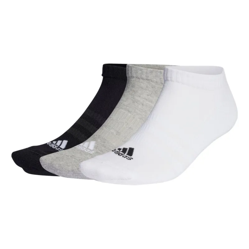 Adidas Men Sports-wear Low 3 Pairs Socks 'White Black Grey' IC1333 sold by KicksCrew