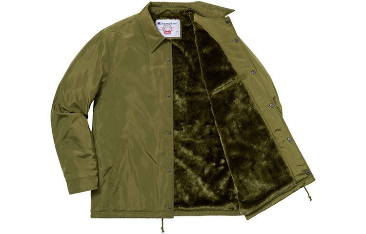Supreme FW18 X Champion Label Coaches Jacket 'Olivegreen' SUP-FW18-367 sold by KicksCrew product image thumbnail 3