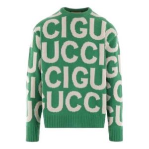 Gucci Wool Sweater With Gucci Intarsia 'Green Ivory' 763672-XKDLV-3521 sold by KicksCrew
