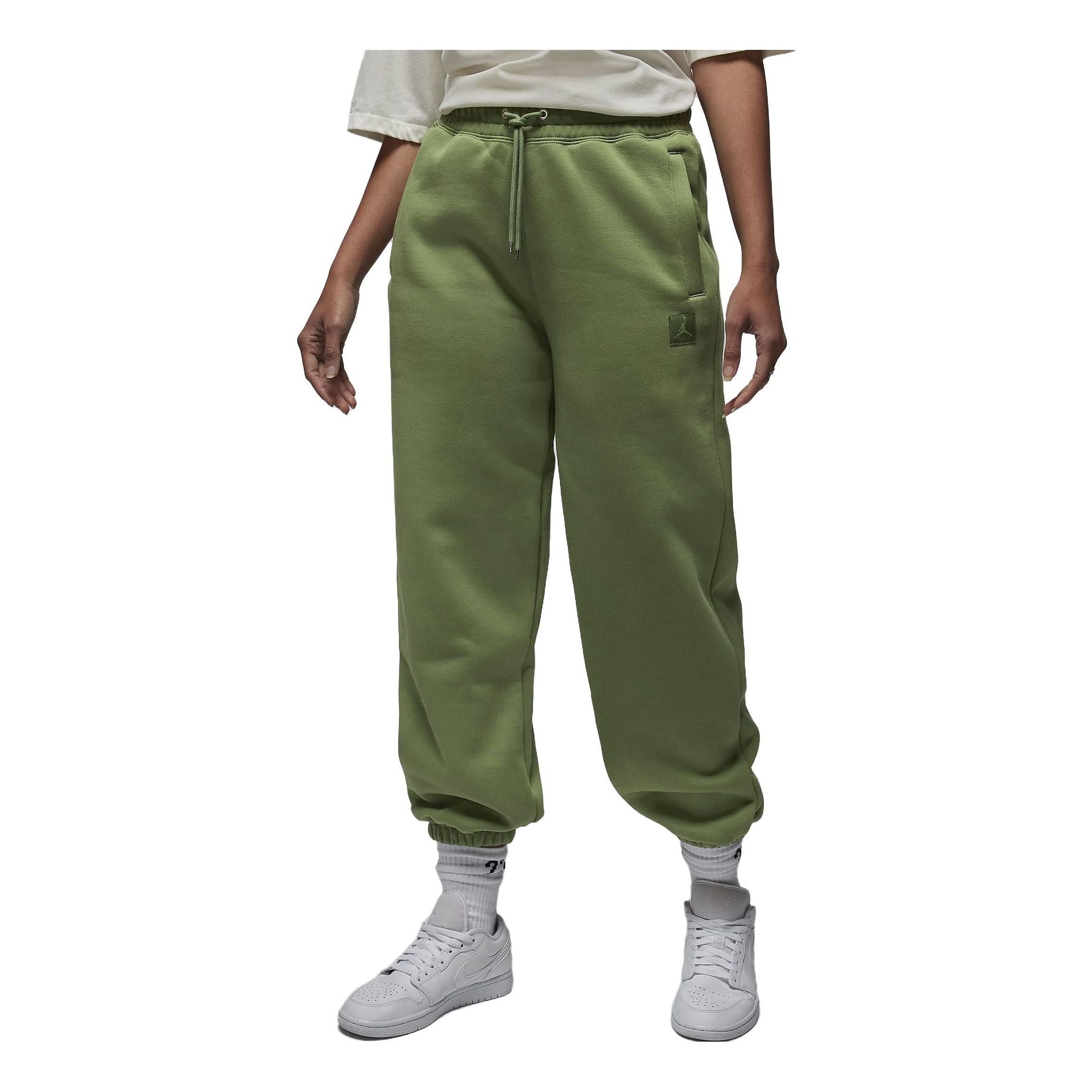 (WMNS) Air Jordan Flight Fleece Pants 'Olive Green' FB5113-340 sold by KicksCrew