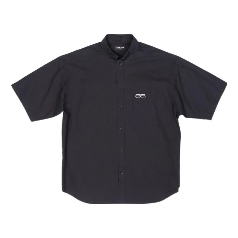 Balenciaga BB Authentic Jersey Apparel Shirt 'Black' 699057TYB181000 sold by KicksCrew