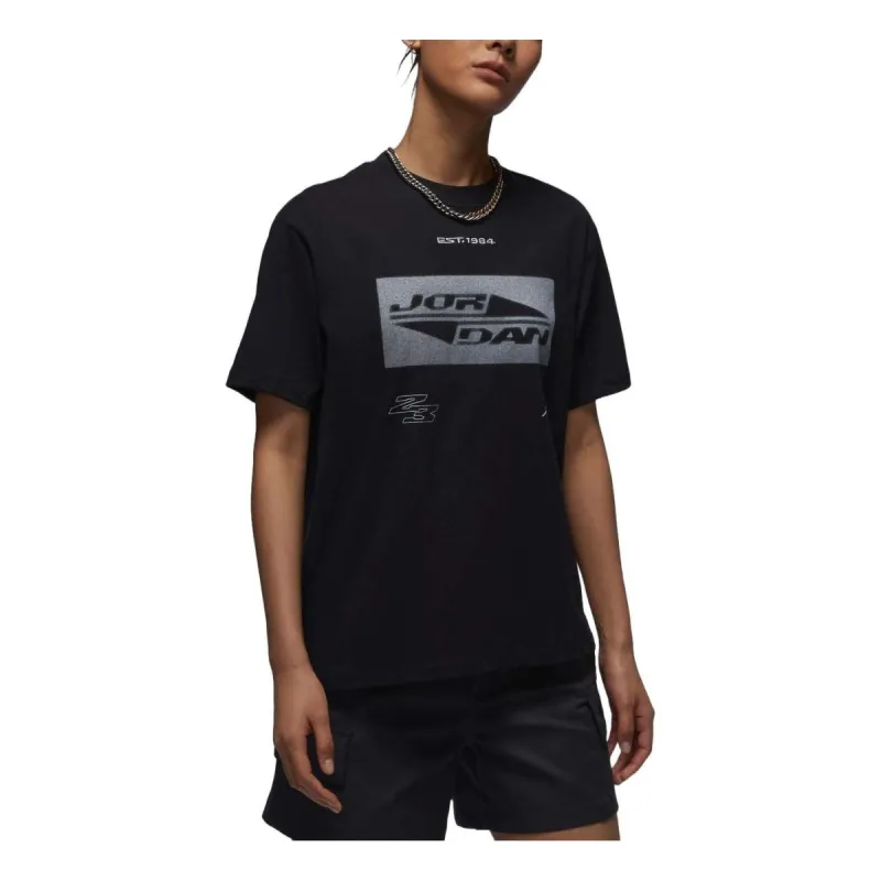 (WMNS) Air Jordan Graphic T-shirt Asia Sizing 'Black' FV7135-010 sold by KicksCrew