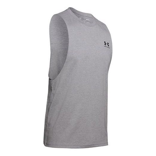 Under Armour Sportstyle Left Chest Cut-Off Tank Top 'Grey' 1329286-035 sold by KicksCrew