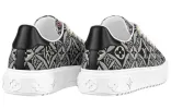 (WMNS) LOUIS VUITTON Out Sneakers 'Black White Monogram with Brown' 1A9FNL sold by KicksCrew