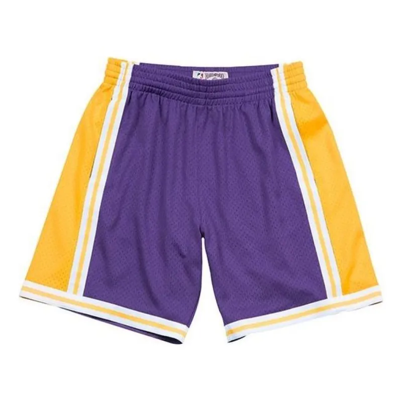 Mitchell & Ness NBA Swingman Shorts Los Angeles Lakers Road 1984-85 'Purple Gold' SMSHGS18235-LALPURP84 sold by KicksCrew