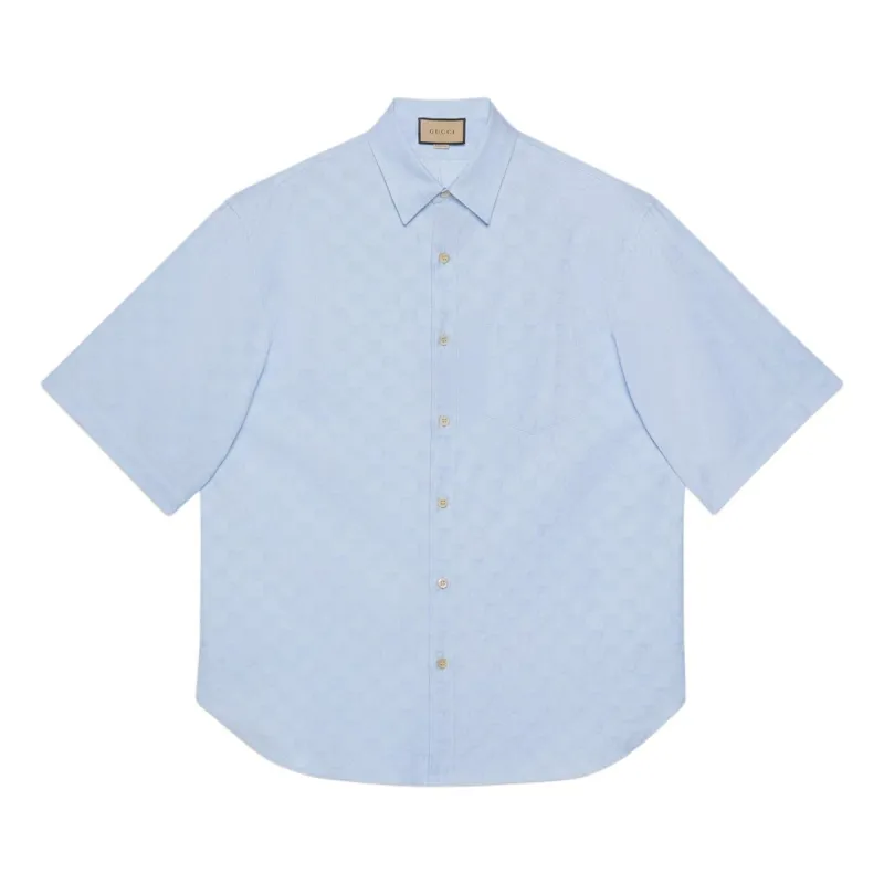 Gucci GG Supreme Oxford Cotton Shirt 'Light Blue' 770295-ZAM9M-4850 sold by KicksCrew