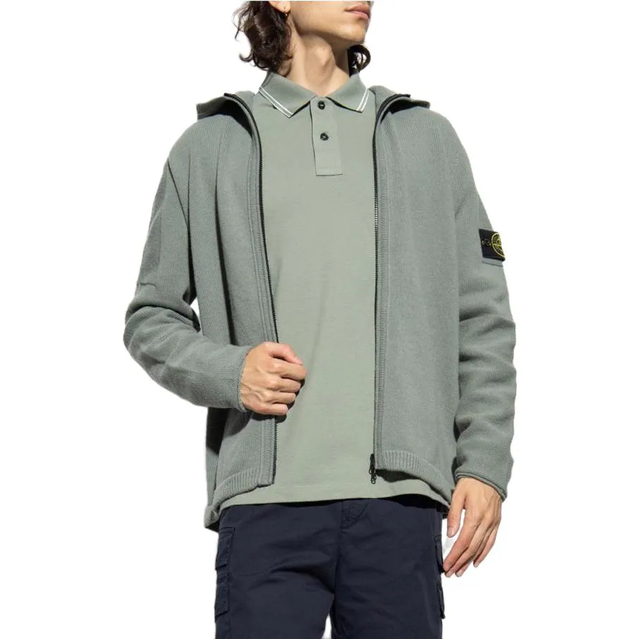 STONE ISLAND Zip Hoody Jacket 'Green' 7915509A3-V0055 sold by KicksCrew product image thumbnail 2