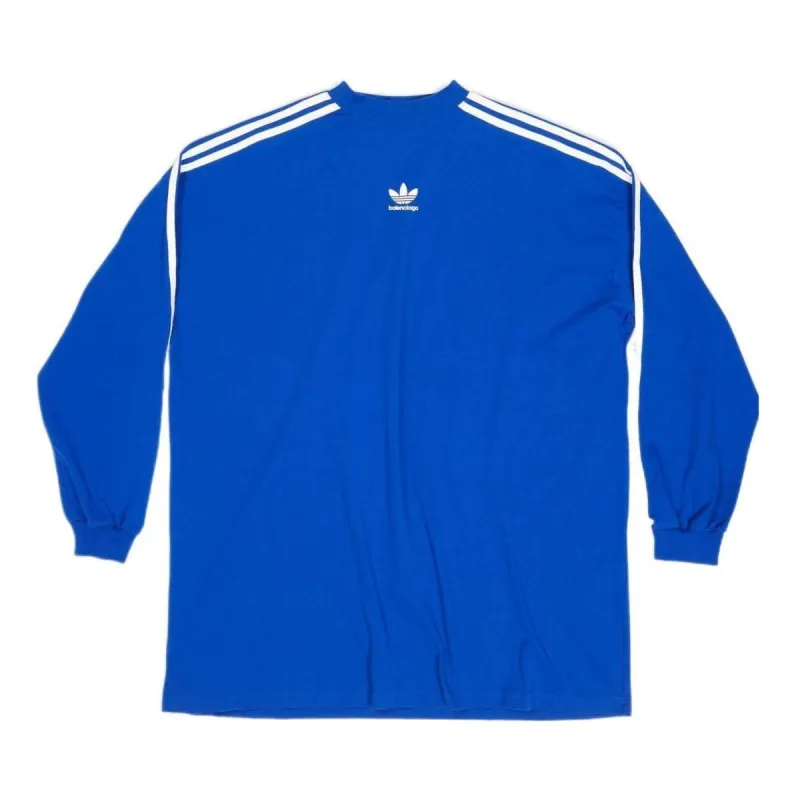Balenciaga x adidas Long Sleeve T-shirt Oversized 'Blue' 728789TNVA65531 sold by KicksCrew