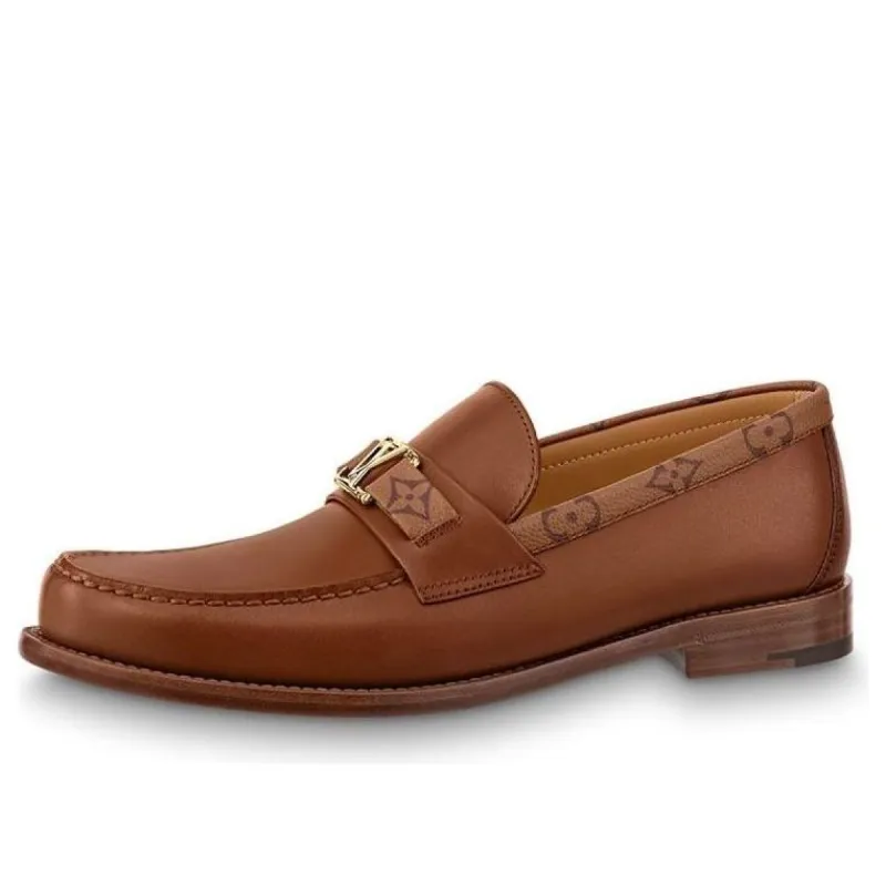 LOUIS VUITTON LV Major Loafers 'Brown with Monogram Collar' 1AA62W sold by KicksCrew