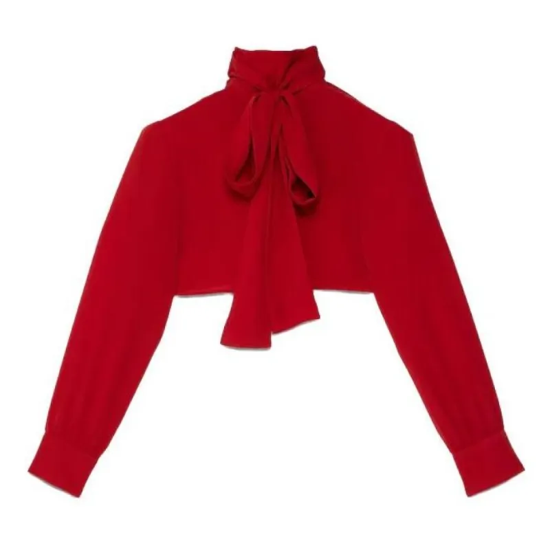 (WMNS) Gucci Silk Satin Georgette Shirt 'Red' 751255-ZHS18-6544 sold by KicksCrew