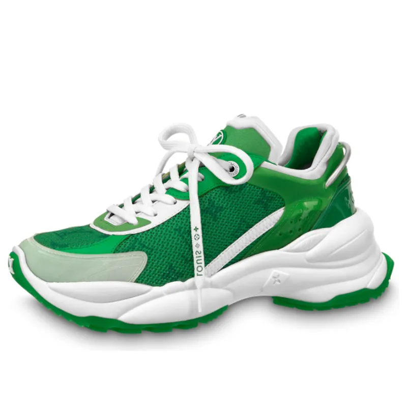 (WMNS) LOUIS VUITTON Run 55 Sneakers 'Green Monogram' 1AB3BS sold by KicksCrew