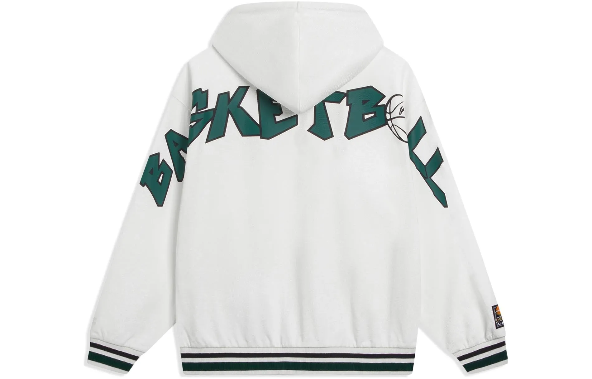 Li-Ning Hoops Graphic Hooded Jacket 'White' AWDT549-1 sold by KicksCrew product image thumbnail 2