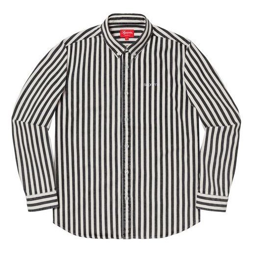 Supreme Denim Shirt 'Black Stripe' SUP-FW19-502 sold by KicksCrew
