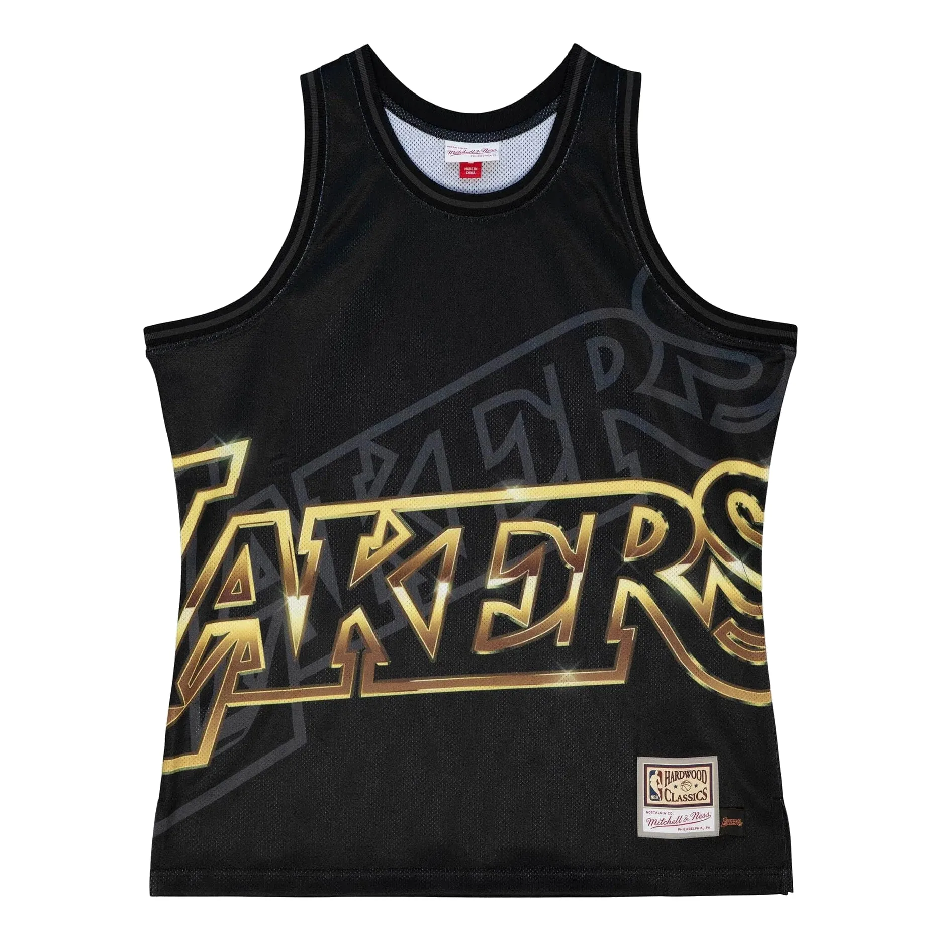 Mitchell & Ness x NBA Los Angeles Lakers Big Face 4.0 Tank 'Black Gold' TMTK1258-LALYYPPPBLCK sold by KicksCrew