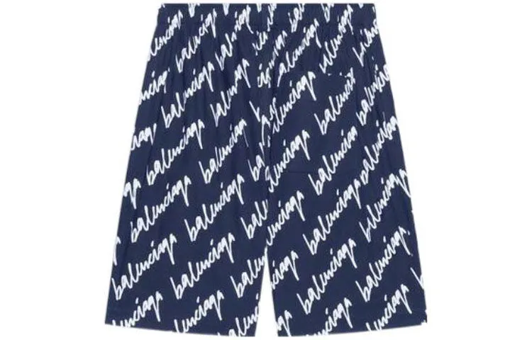 Balenciaga All Over Scribble Shorts 'Indigo' 672410TLLJ48502 sold by KicksCrew product image thumbnail 2