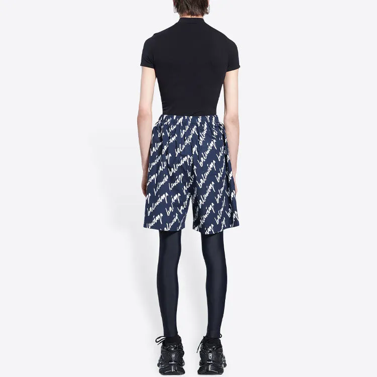 Balenciaga All Over Scribble Shorts 'Indigo' 672410TLLJ48502 sold by KicksCrew product image thumbnail 4
