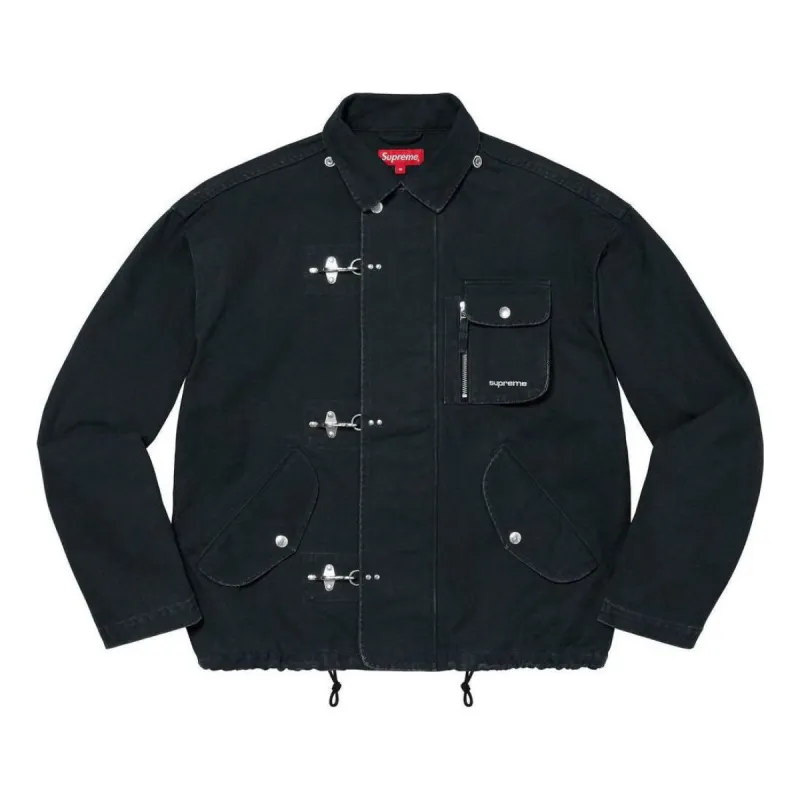 Supreme Canvas Clip Jacket 'Black White' SUP-SS23-062 sold by KicksCrew