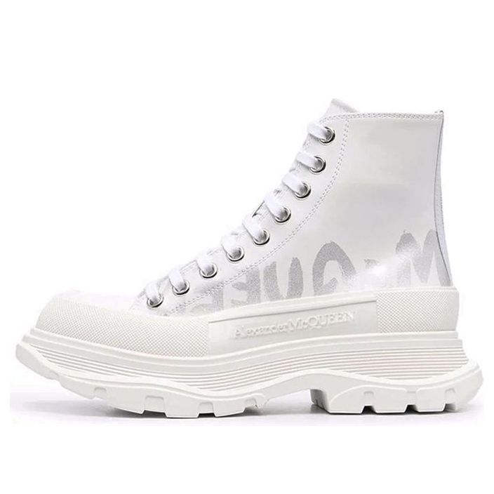 (WMNS) Alexander McQueen Tread Tread Slick High-Top Boots 'White' 679529WIABD9071 sold by KicksCrew
