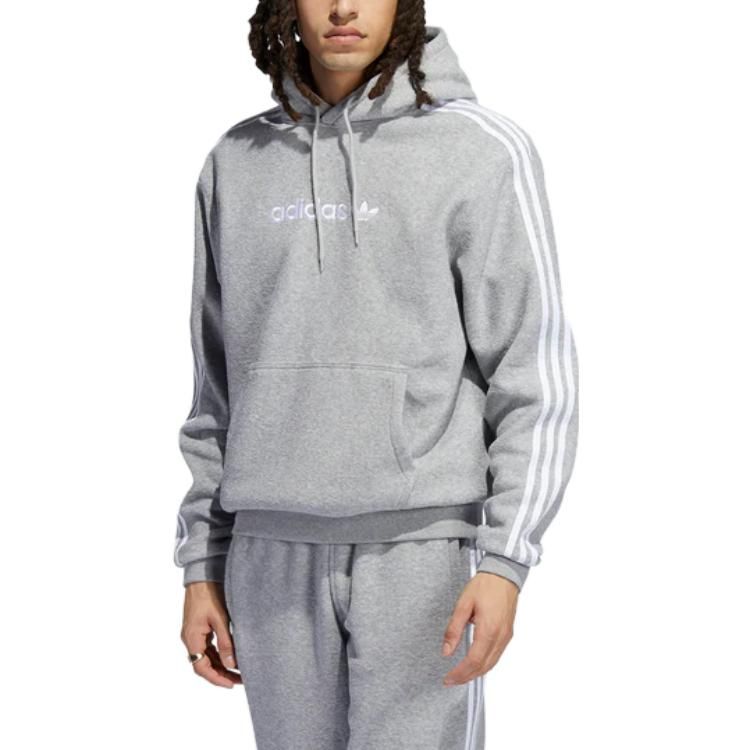 adidas Originals Comfort 3-Stripes Hoodie 'Heather Grey' H31237 sold by KicksCrew product image thumbnail 5