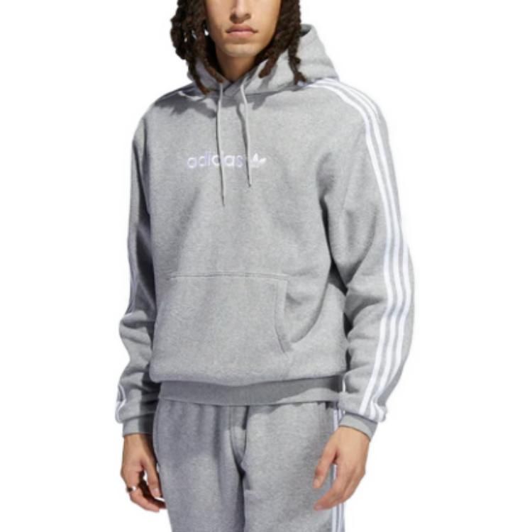 adidas Originals Comfort 3-Stripes Hoodie 'Heather Grey' H31237 sold by KicksCrew product image thumbnail 2
