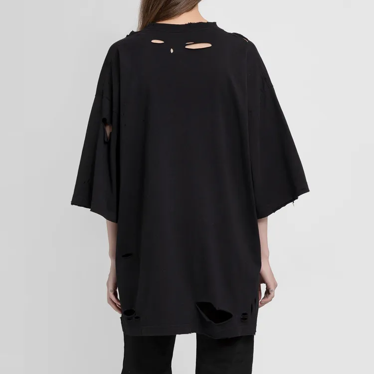 Balenciaga Destroyed T-Shirt 'Black' 661715TKV601000 sold by KicksCrew product image thumbnail 4