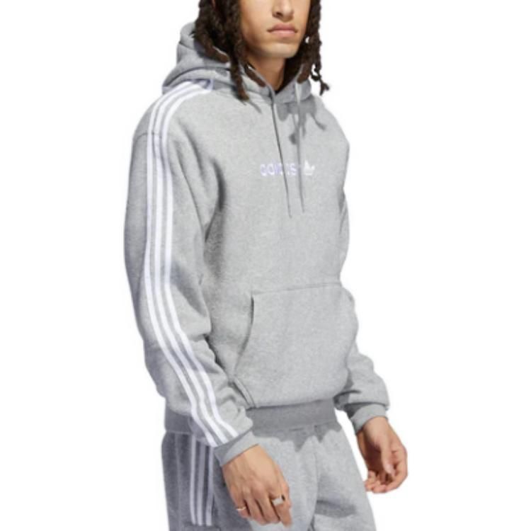 adidas Originals Comfort 3-Stripes Hoodie 'Heather Grey' H31237 sold by KicksCrew product image thumbnail 3
