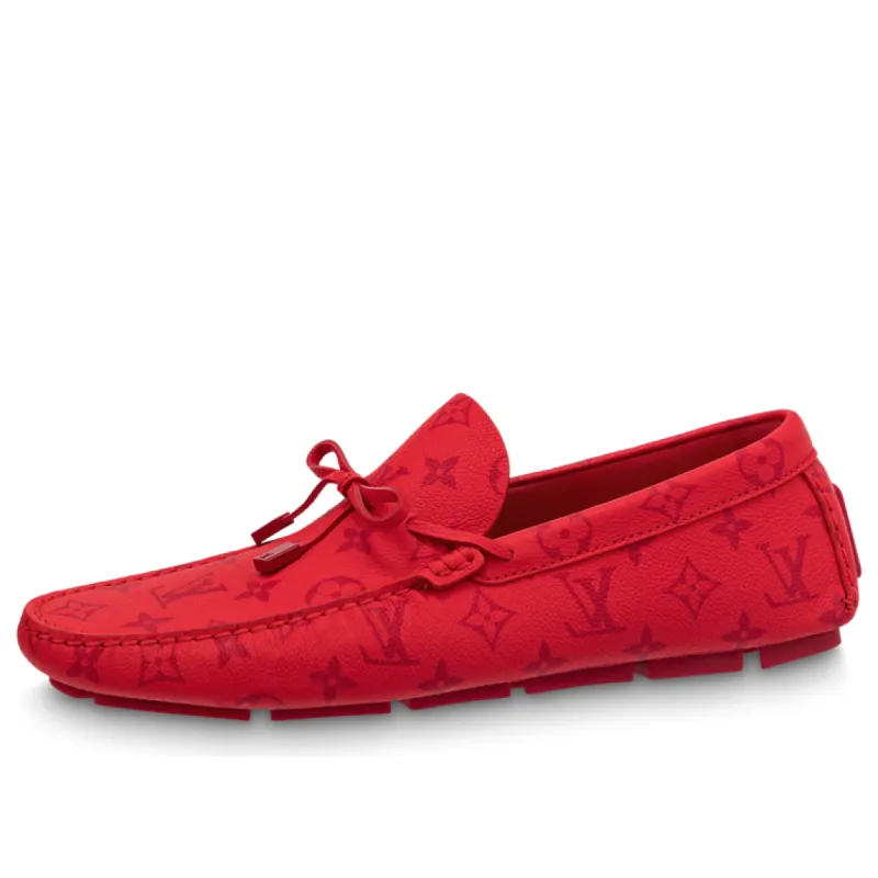 LOUIS VUITTON Driver Moccasin Shoes 'Red Monogram' 1AAPY6 sold by KicksCrew