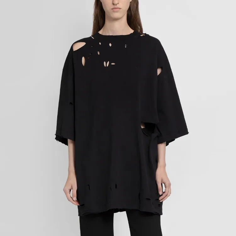 Balenciaga Destroyed T-Shirt 'Black' 661715TKV601000 sold by KicksCrew product image thumbnail 3