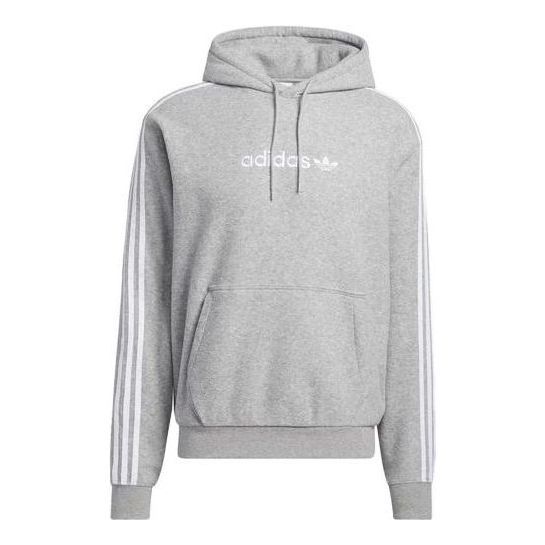 adidas Originals Comfort 3-Stripes Hoodie 'Heather Grey' H31237 sold by KicksCrew