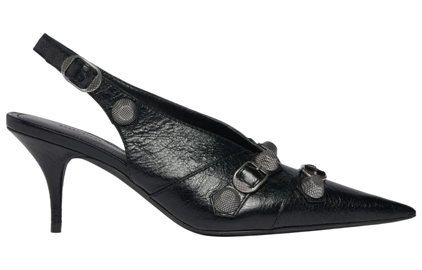 (WMNS) Balenciaga Cagole Slingback 70mm Pumps 'Black' 714251WAD4E1081 sold by KicksCrew product image thumbnail 2