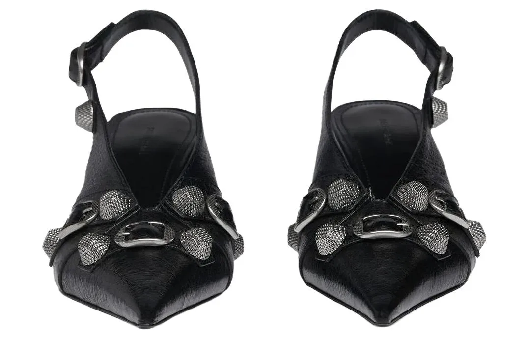 (WMNS) Balenciaga Cagole Slingback 70mm Pumps 'Black' 714251WAD4E1081 sold by KicksCrew product image thumbnail 3