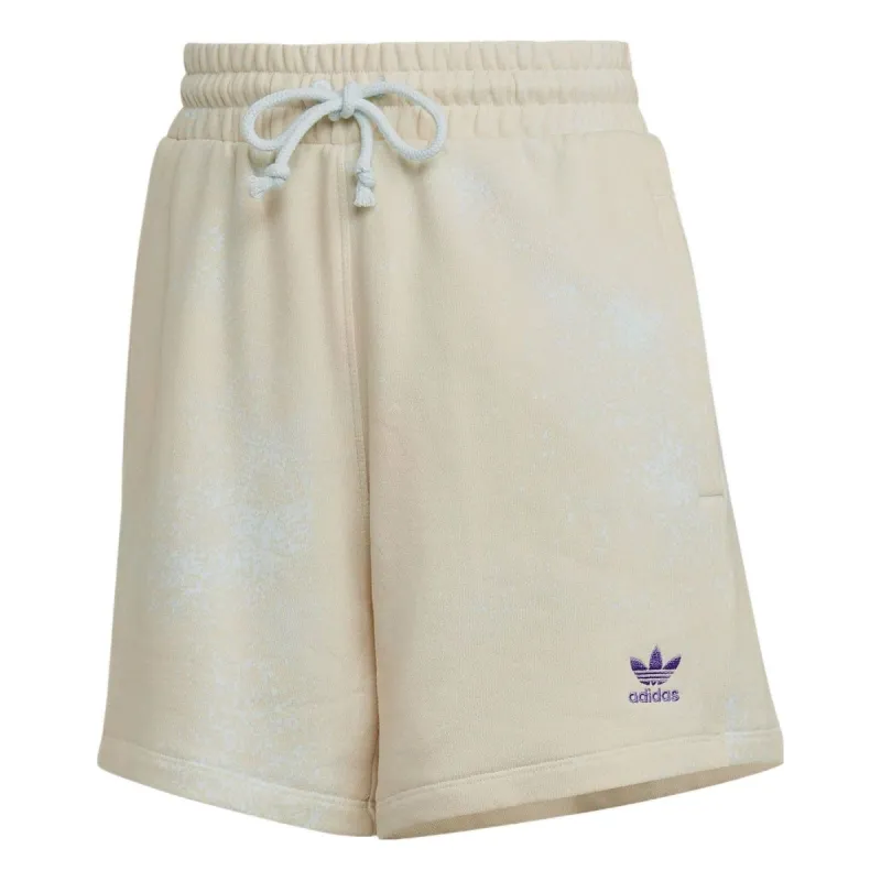 (WMNS) adidas Allover Print Loose Shorts Asia Sizing 'Beige Purple' HL6610 sold by KicksCrew