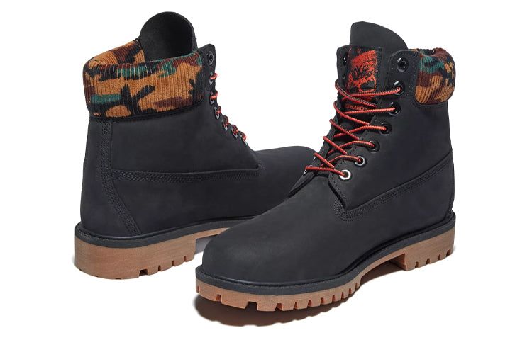 Timberland 6 Inch Premium Boot 'Black Nubuck with Camouflage Collar' A2KC3001 sold by KicksCrew product image thumbnail 5