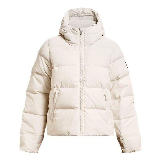 (WMNS) Under Armour ColdGear Infrared Down Hooded Jacket 'Beige' 1378861-112 sold by KicksCrew