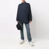 Balenciaga Logo Collar Long Sleeve Button Down Shirt 'Navy' 671586TYB184100 sold by KicksCrew