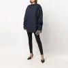 Balenciaga Logo Collar Long Sleeve Button Down Shirt 'Navy' 671586TYB184100 sold by KicksCrew