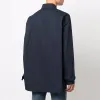 Balenciaga Logo Collar Long Sleeve Button Down Shirt 'Navy' 671586TYB184100 sold by KicksCrew