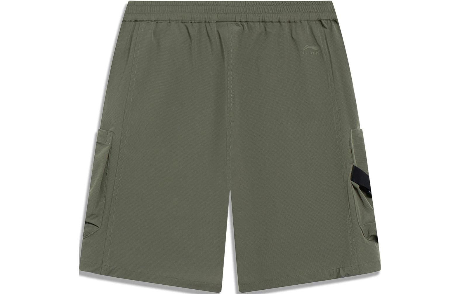 Li-Ning Counterflow Logo Straight Cargo Shorts 'Military Green' AKST587-5 sold by KicksCrew product image thumbnail 2