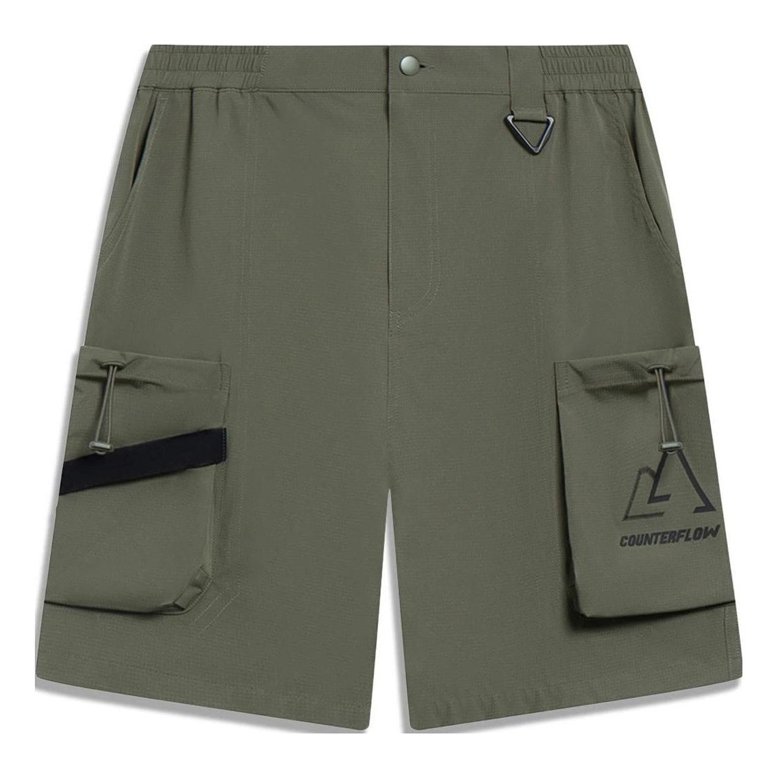 Li-Ning Counterflow Logo Straight Cargo Shorts 'Military Green' AKST587-5 sold by KicksCrew