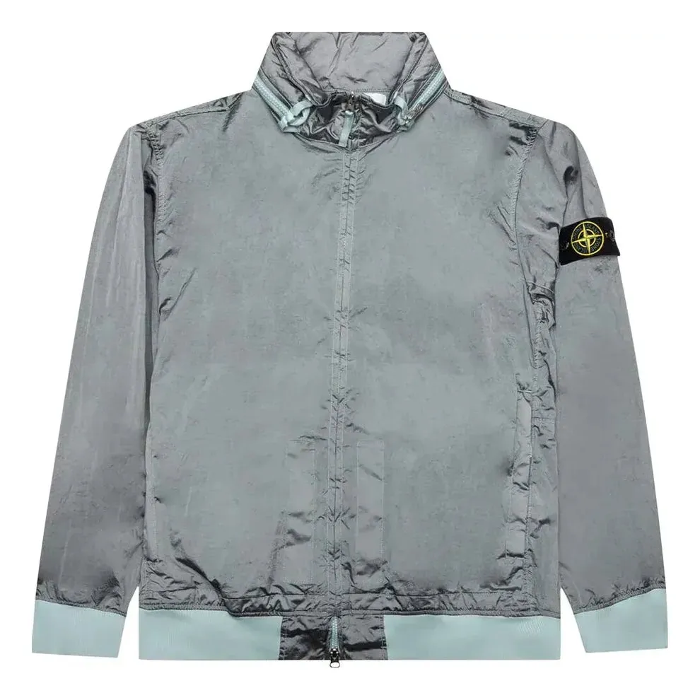 STONE ISLAND Waffen Patch Foldable Hooded Zip Up Jacket 'Sky Blue' 781541920-V0041 sold by KicksCrew