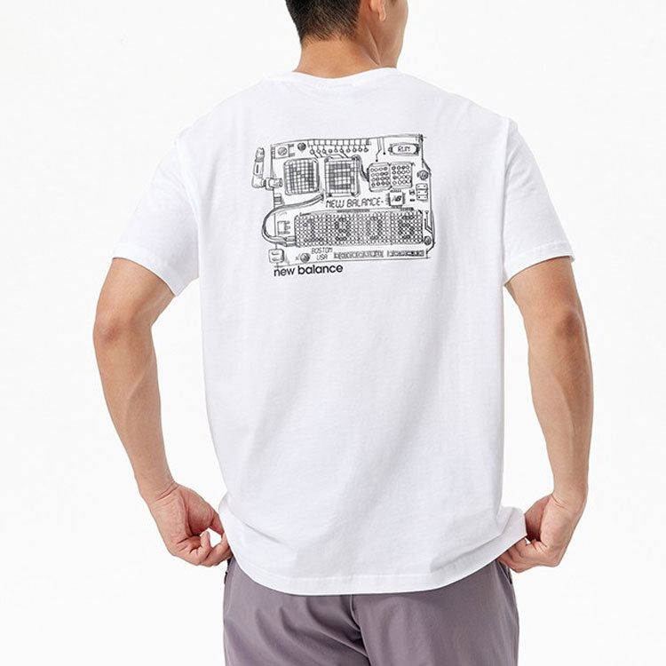 New Balance Logo Sport Tee 'White Black' AMT22389-WT sold by KicksCrew product image thumbnail 5