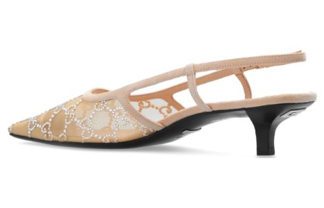 (WMNS) GUCCI GG slingback pump 'Rose Beige mesh GG crystals' 674668-F13A0-9960 sold by KicksCrew