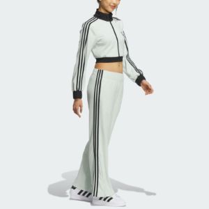 (WMNS) adidas originals Flared Pants 'White Black' IY7122 sold by KicksCrew